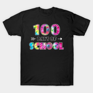 Happy 100 Days Of School Cute Tie Dye Student Teacher T-Shirt